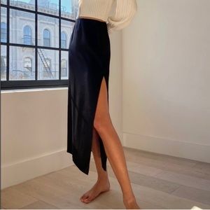 Aritzia Babaton Black Maxi Skirt with side slits